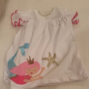 Mud Pie White Dress with Mermaid and Starfish Accents